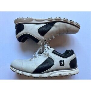 FootJoy Golf shoes Mens Size 9.5M Pro SL White Black Spikeless Sneakers FJ 53220